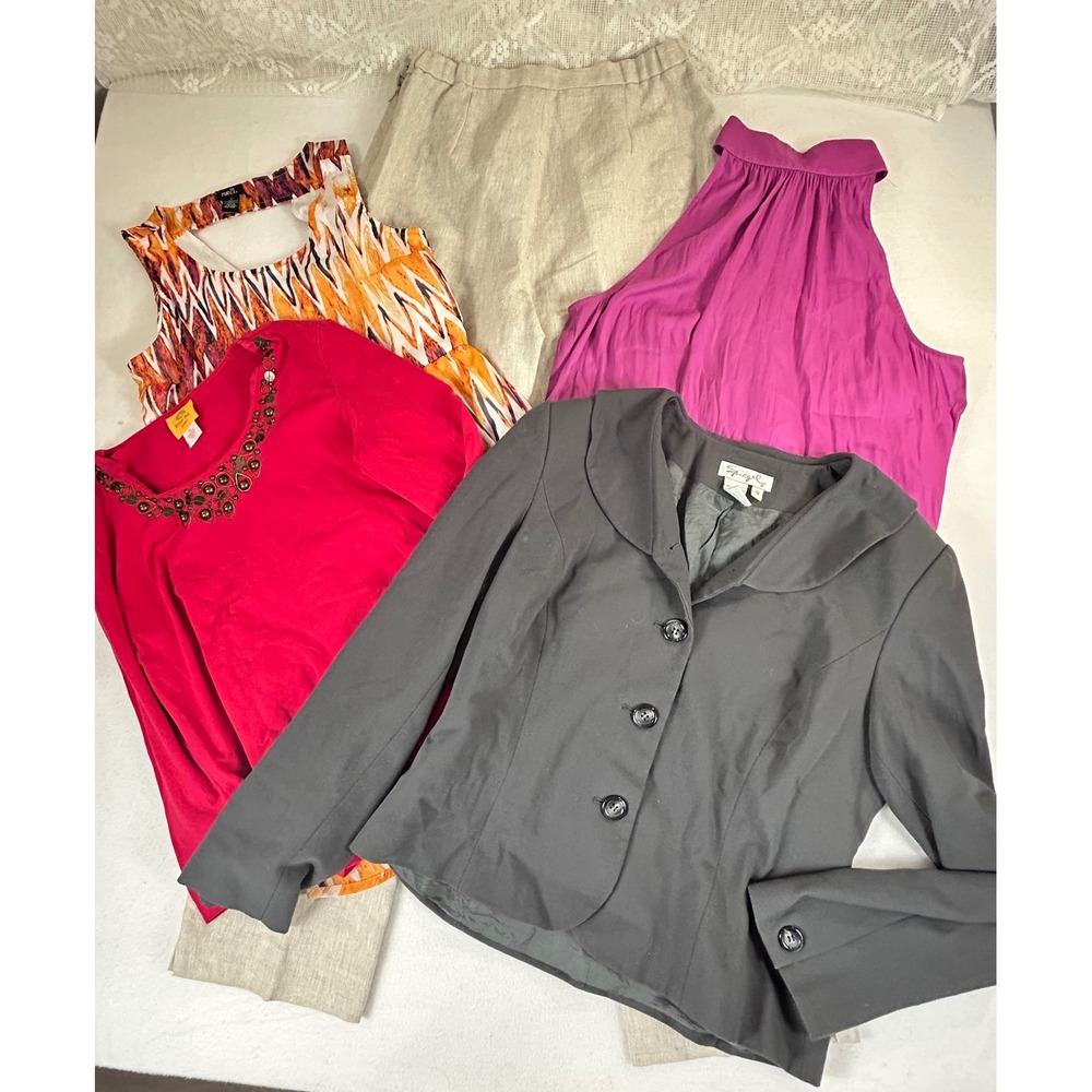BUNDLE + FREE SHIPPING, Women's Large‎ - Dresses, Tops, Pants - 5 pc Lot